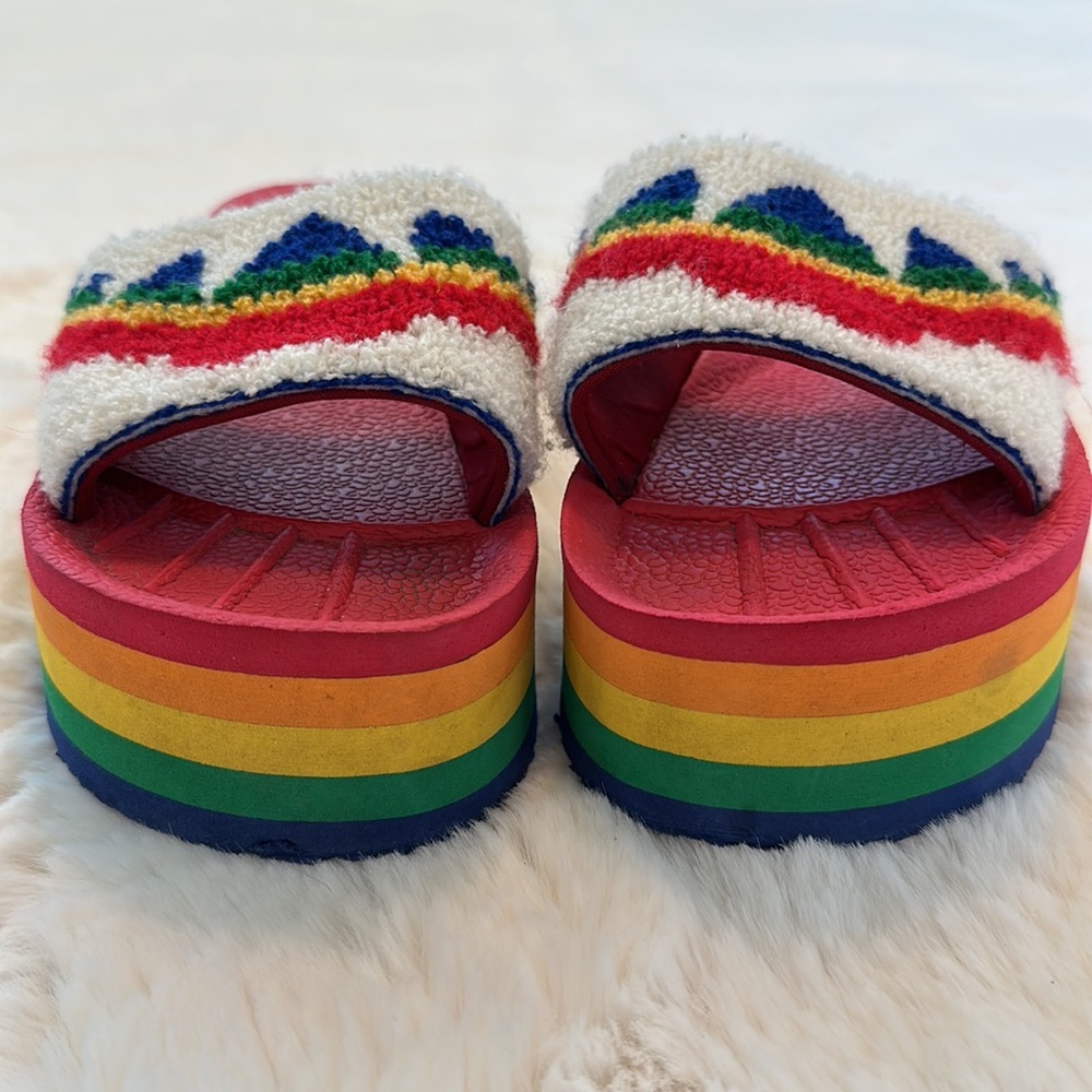 π RARE Love Wins LGBTQIA+ PRIDE Rainbow Platform UNIF Crush Sandal Slides!!! π - Picture 9 of 11
